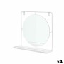 Espejo con Soporte Blanco Metal Madera MDF 33,7 x 30 x 10 cm (4 Unidades)