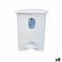 Papelera con Pedal Blanco Plástico 10 L (8 Unidades)