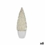 Sapin de Noël Blanc Brillants 9 x 28 x 9 cm Petit (6 Unités)