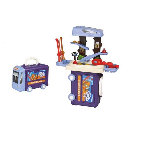 Coffret avec Jouets et Accessoires Jugatoys 3-en-1 Le Bus Pêche (44,5 x 16 x 33 cm)