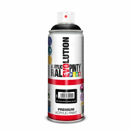 Pintura en spray Pintyplus Evolution RAL 9004 Signal Black 400 ml Mate