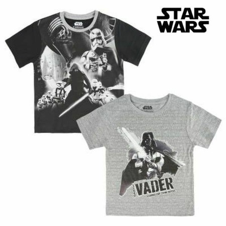 Camiseta de Manga Corta Infantil Star Wars 72677 Negro