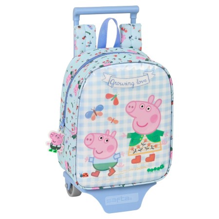 Mochila Escolar con Ruedas Urban Farmer Peppa Pig Multicolor Azul claro