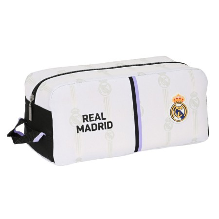 Zapatillero de Viaje Real Madrid C.F. Negro Blanco (34 x 15 x 18 cm)