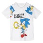 Camiseta de Manga Corta Infantil Sonic Blanco
