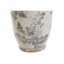 Vase Home ESPRIT Blanc Marron Gris Grès Feuille d'une plante 13 x 13 x 35 cm