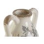 Vase Home ESPRIT Blanc Marron Gris Grès Feuille d'une plante 13 x 13 x 35 cm