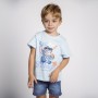 Camiseta de Manga Corta Infantil Stitch Azul claro