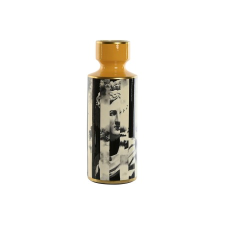Vase Home ESPRIT Jaune Noir Doré Porcelaine 14 x 14 x 39,5 cm