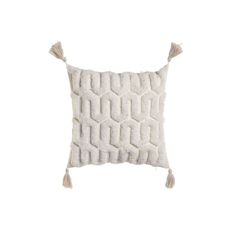 Coussin Home ESPRIT Blanc Pompons Boho 45 x 15 x 45 cm