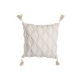 Coussin Home ESPRIT Blanc Pompons Boho 45 x 15 x 45 cm