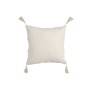 Cojín Home ESPRIT Blanco Borlas Boho 45 x 15 x 45 cm