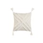 Coussin Home ESPRIT Blanc Pompons Boho 45 x 15 x 45 cm