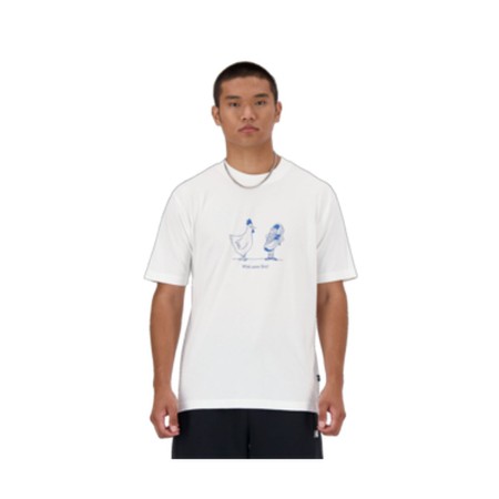 Camiseta de Manga Corta Hombre ESSENTIALS CHICKEN New Balance MT41591 Blanco