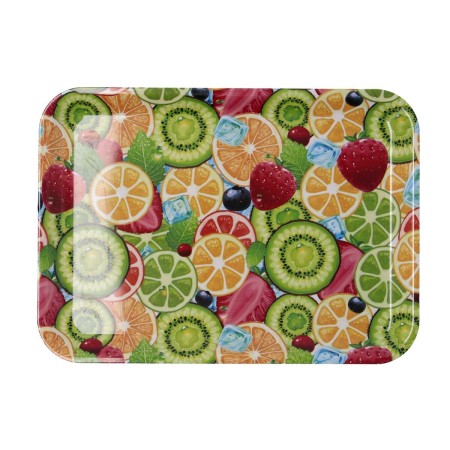 Bandeja de desayuno Quid Habitat Multicolor Plástico 36 x 26 x 2 cm Con asas Frutas