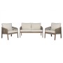 Ensemble Table avec 3 Sièges Home ESPRIT Marron Corde Acacia 138 x 79 x 83 cm
