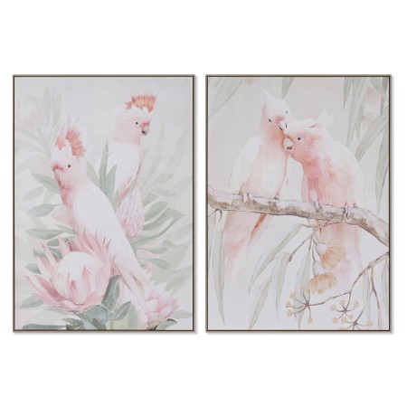 Cuadro Home ESPRIT Loro Tropical 100 x 4 x 140 cm (2 Unidades)