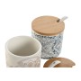 Sucrier Home ESPRIT Bleu Beige Rose Lila Bambou Dolomite 7,5 x 7,5 x 7,5 cm (2 Unités)