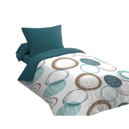 Housse de Couette HOME LINGE PASSION Vert Cercles 140 x 200 cm