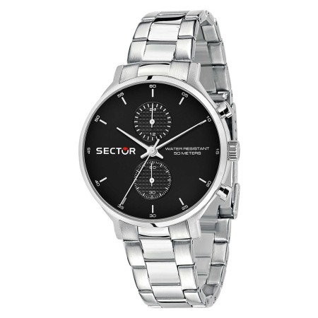 Reloj Hombre Sector 370 Negro Plateado