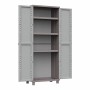 Armoire à balai Terry Jrattan 369 Gris 68 x 37,5 x 170 cm Plastique 3 Etagères