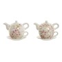 Théière Home ESPRIT Blanc Rose Rose clair Dolomite 750 ml (2 Unités)