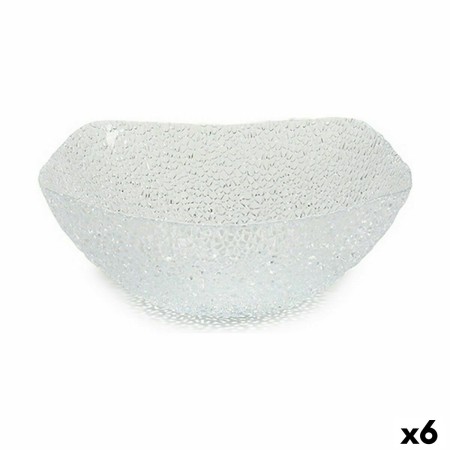 Cuenco Glamour Transparente Vidrio 24,5 x 8,5 x 24,5 cm Cuadrado (6 Unidades)