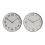 Horloge Murale Home ESPRIT Blanc Doré PVC 30 x 4 x 30 cm (2 Unités)