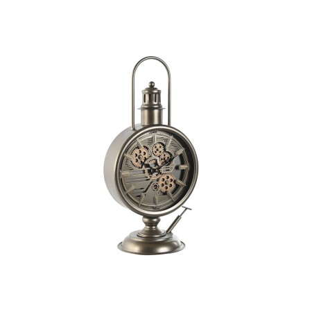 Horloge de table Home ESPRIT Argenté Verre Fer 21,5 x 18,6 x 51,5 cm