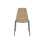 Silla de Comedor Home ESPRIT Marrón Negro Acero ratán sintético 49 x 61 x 83,5 cm