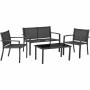 Muebles de Jardín Negro 4 Piezas
