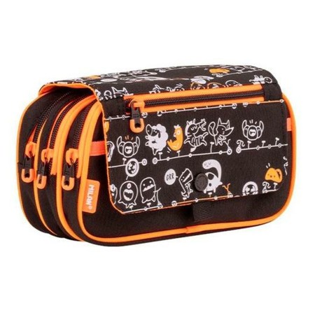 Trousse d'écolier Milan Tandem Noir 13 x 24 x 10 cm