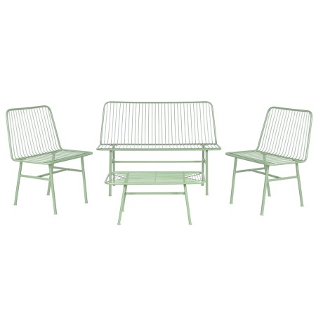 Conjunto de Mesa con 3 Sillones Home ESPRIT Menta Metal 115 x 53 x 83 cm