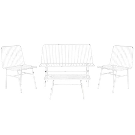 Conjunto de Mesa con 3 Sillones Home ESPRIT Blanco Metal 115 x 53 x 83 cm