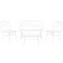 Conjunto de Mesa con 3 Sillones Home ESPRIT Blanco Metal 115 x 53 x 83 cm