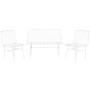 Conjunto de Mesa con 3 Sillones Home ESPRIT Blanco Metal 115 x 53 x 83 cm