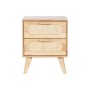 Table de Nuit Home ESPRIT Bois Métal Rotin 40 x 30 x 48 cm