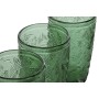 Set de Vasos Home ESPRIT Verde Cristal Con relieve 370 ml