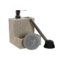 Brosse à récurer avec manche et distributeur de savon Home ESPRIT Blanc Beige 11,5 x 11,5 x 18 cm (2 Unités)