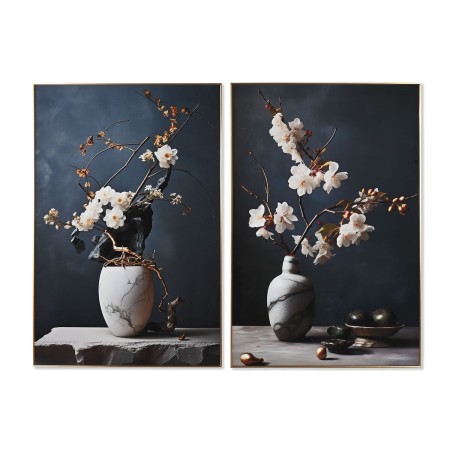 Cuadro Home ESPRIT Oriental Jarrón 80 x 3 x 120 cm (2 Unidades)
