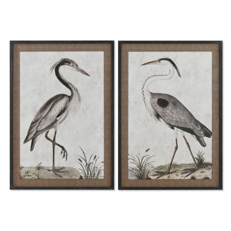 Cuadro Home ESPRIT Pájaro Oriental 70 x 4 x 100 cm (2 Unidades)