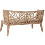Conjunto de Mesa con 3 Sillones Home ESPRIT Beige Natural Teca 133 x 60 x 70 cm