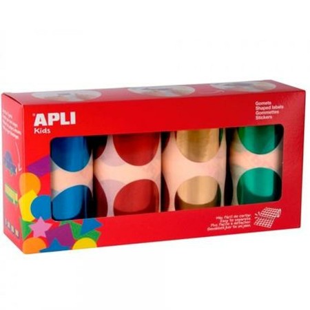 Pegatinas Apli Gomets Multicolor Redondo (4 Piezas)