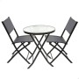 Meubles de jardin Aktive Anthracite Table Chaise x 2 3 Pièces (Reconditionné C)