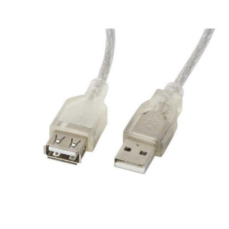 Câble USB 2.0 Lanberg CA-USBE-12CC-0018-TR Blanc Transparent Clair 1,8 m