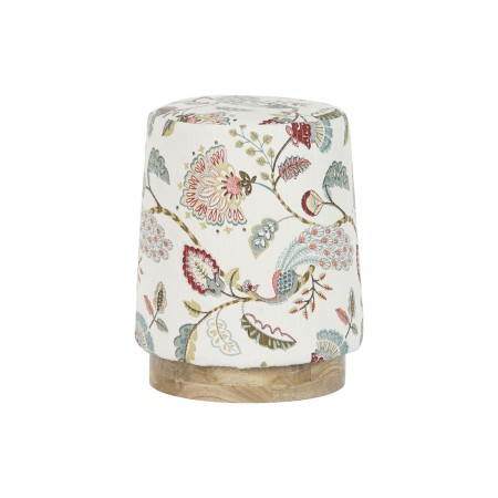 Repose-pied Home ESPRIT Bois de manguier 40 x 40 x 47 cm Blanc