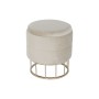 Reposapiés DKD Home Decor Beige Dorado Poliéster Metal 38 x 38 x 41 cm