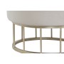 Reposapiés DKD Home Decor Beige Dorado Poliéster Metal 38 x 38 x 41 cm