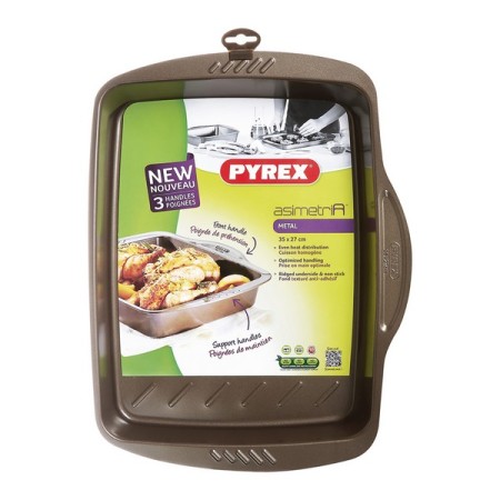 Plaque de Cuisson Antiadhésive Pyrex Asimetria acier galvanisé (35 x 27 cm)