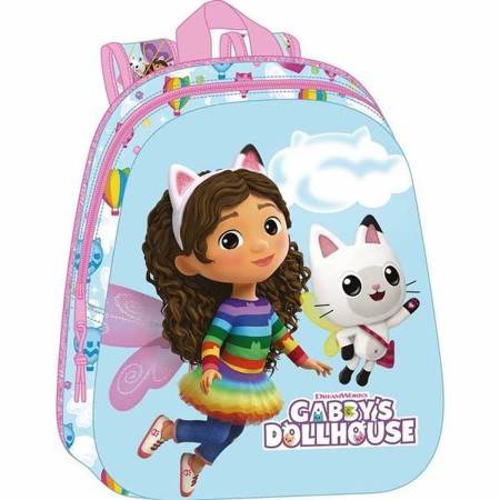 Mochila Escolar Gabby's Dollhouse Rosa Azul cielo 27 x 33 x 10 cm